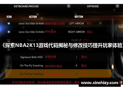 《探索NBA2K13游戏代码揭秘与修改技巧提升玩家体验》